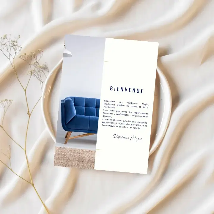 livret d'accueil sur un drap